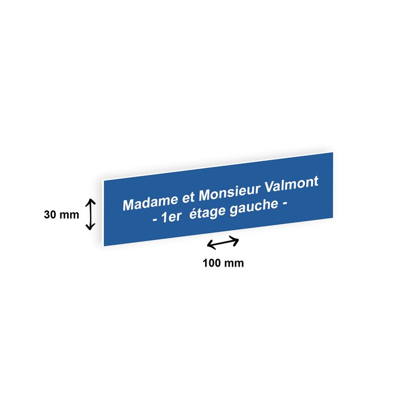 3459590647909-Plaque boîte à lettres personnalisée avec votre texte - 100 x 30 mm - bleue - adhésivé-P_79384141_2-1