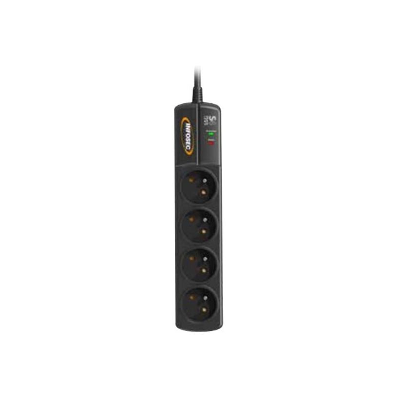 3700085612941-INFOSEC S4 Black Line II - Multiprise parafoudre 4 prises - parasurtenseur 2500 W-P_79386524_2-0