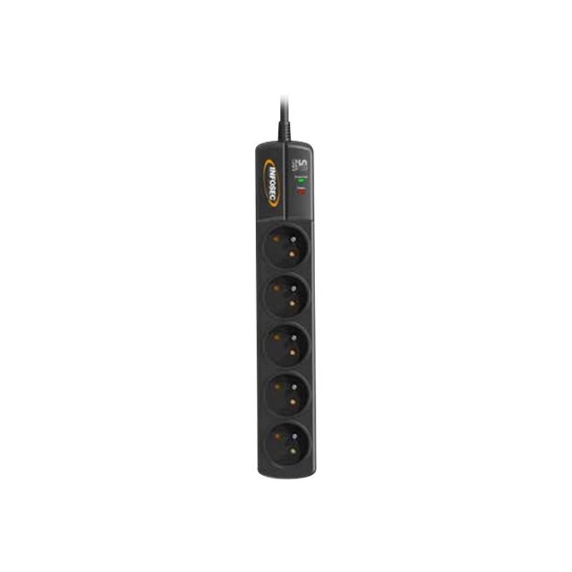 3700085612958-INFOSEC S5 Black Line II - Multiprise parafoudre 5 prises - parasurtenseur 2500 W-P_79388468_2-0