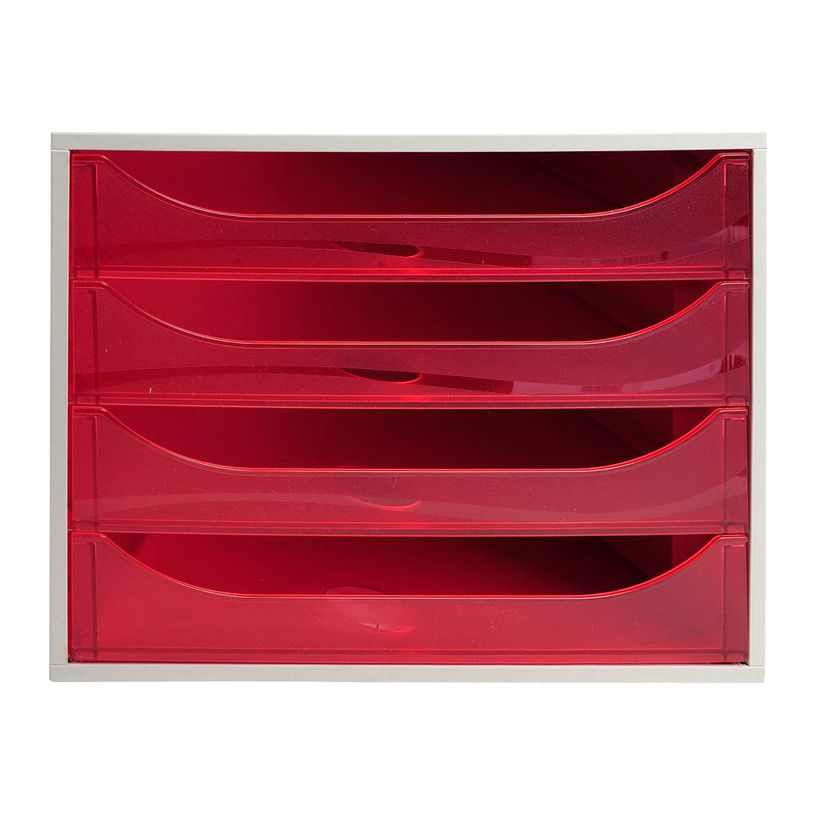 9002493423350-Exacompta Ecobox - Module de classement 4 tiroirs - gris/framboise transparent-P_79389270_1-0