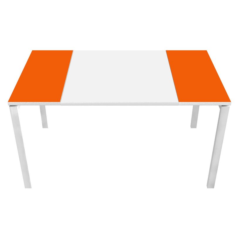 3660141250787-Bureau droit EASYDESK - L140 x P80 cm  - Blanc/orange-P_79397021_1-0