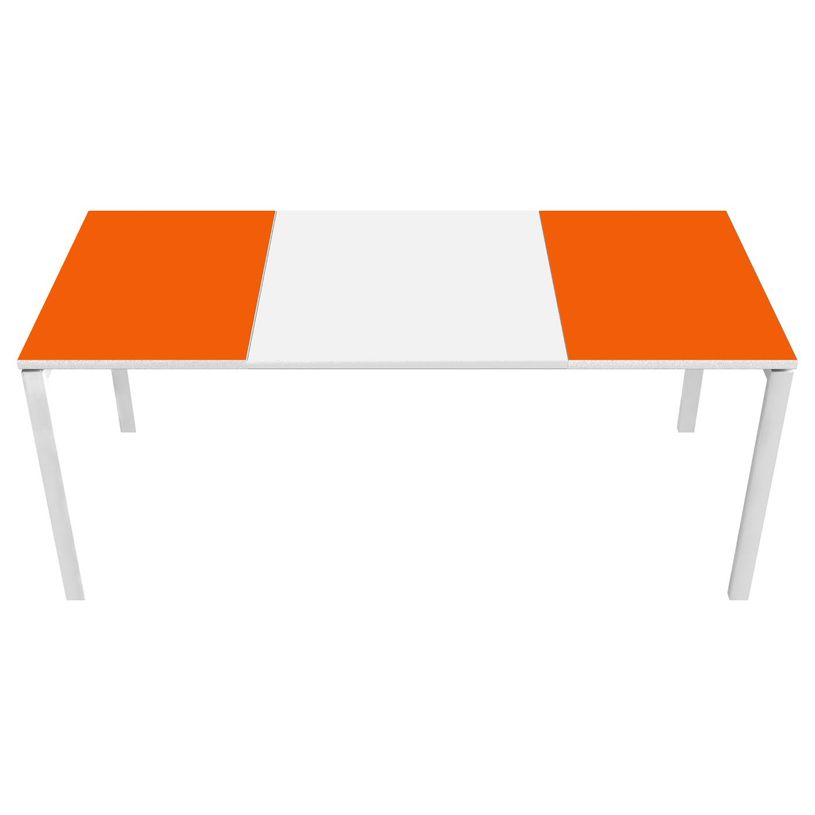 3660141250947-Bureau droit EASYDESK - L180 x P80 cm  - Blanc/orange-P_79397033_1-0