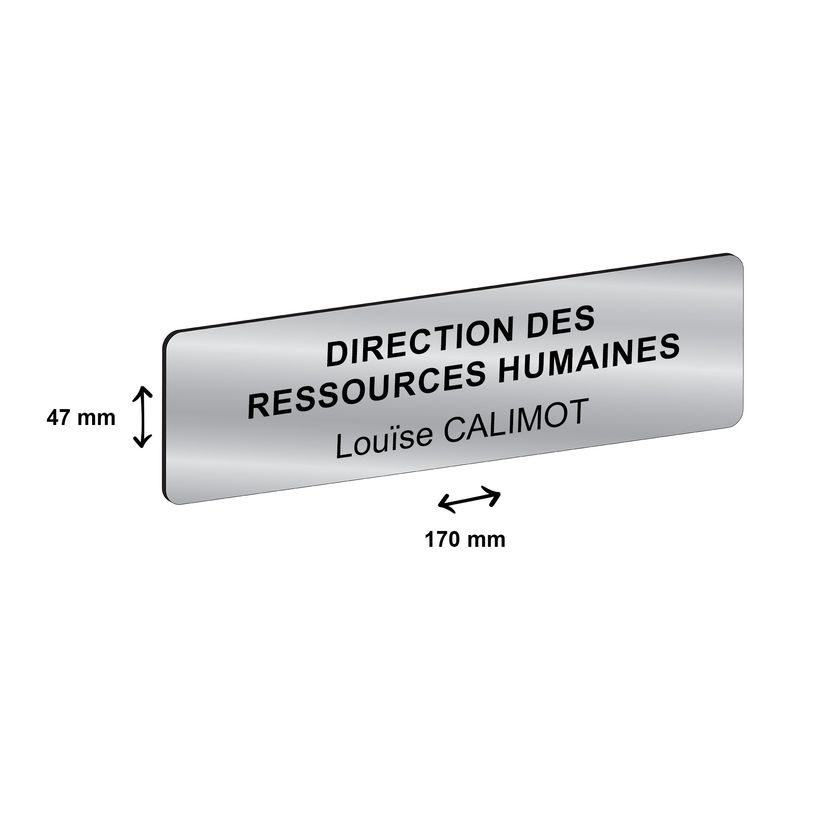 2012349936450-Plaque de porte personnalisée avec votre texte - 170 x 47 mm - argentée - adhésivée pr