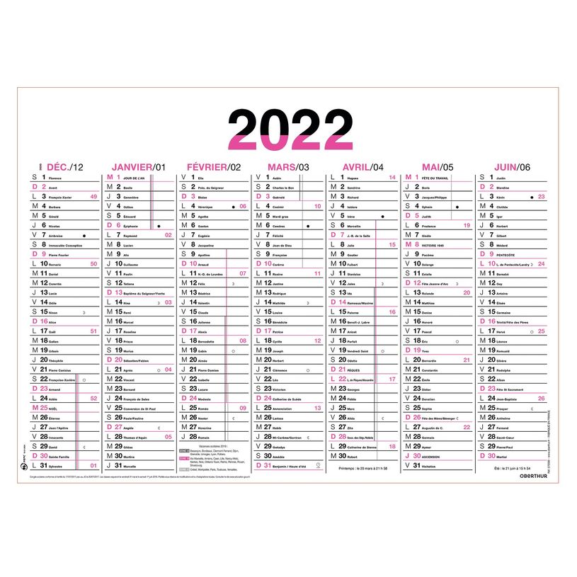 3108722705009-Oberthur Fluo - Calendrier 7 mois par face - 21 x 27 cm - disponible dans différentes coul-P_79408778_6-5
