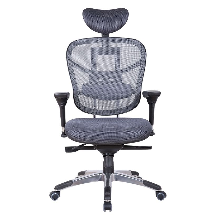 3760185027717-Fauteuil de bureau TECKNET - accoudoirs réglables - appuie-tête réglable - Gris-P_79408941_2-1