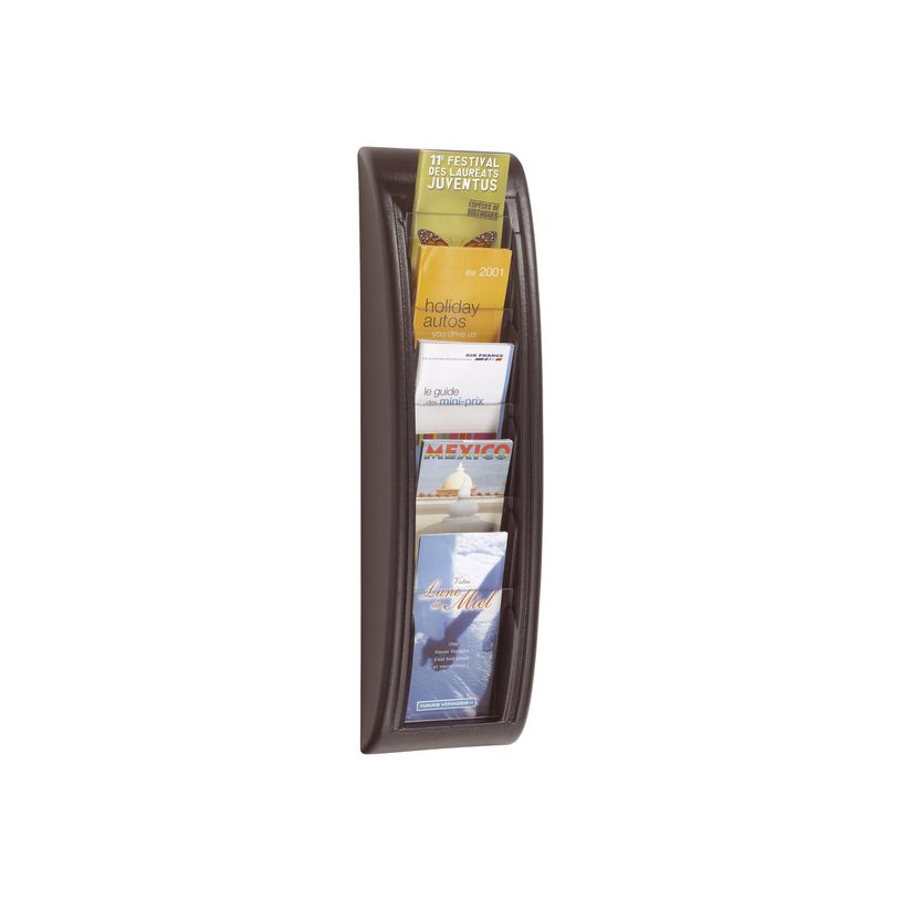 3660141203707-Présentoir mural Quick Fit pour documents 1/3 A4 - 5 compartiments - gris/transparent-P_79409434_1-0