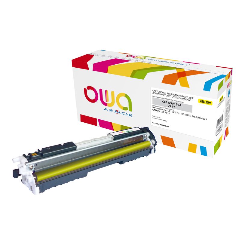 3112539607340-Cartouche laser compatible HP 126A - jaune - Owa K15411OW-P_79410820_1-0