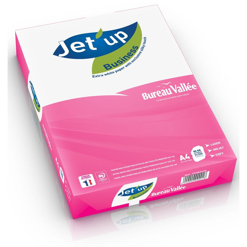 2012349370377-Jet'up Bureau Vallée - Papier blanc - A4 (210 x 297 mm) - 80g/m² - palette de 60 cartons -P_79418265_2-1