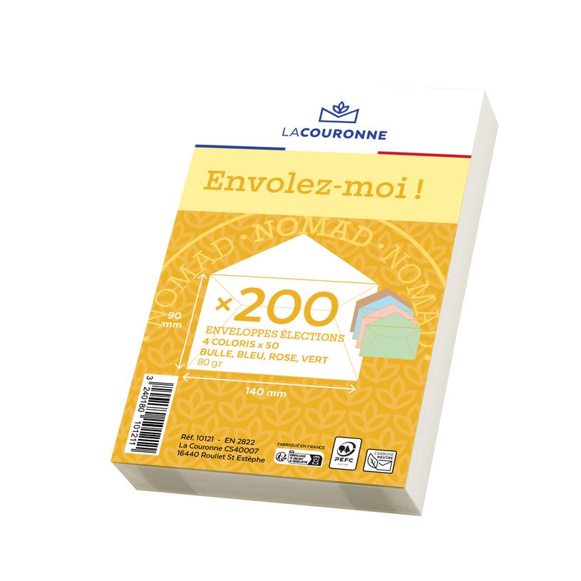 3240180101211-La Couronne - 200 Enveloppes élection - 90 x 140 mm - 70 gr - sans fenêtre - coloris asso-P_79418407_1-0