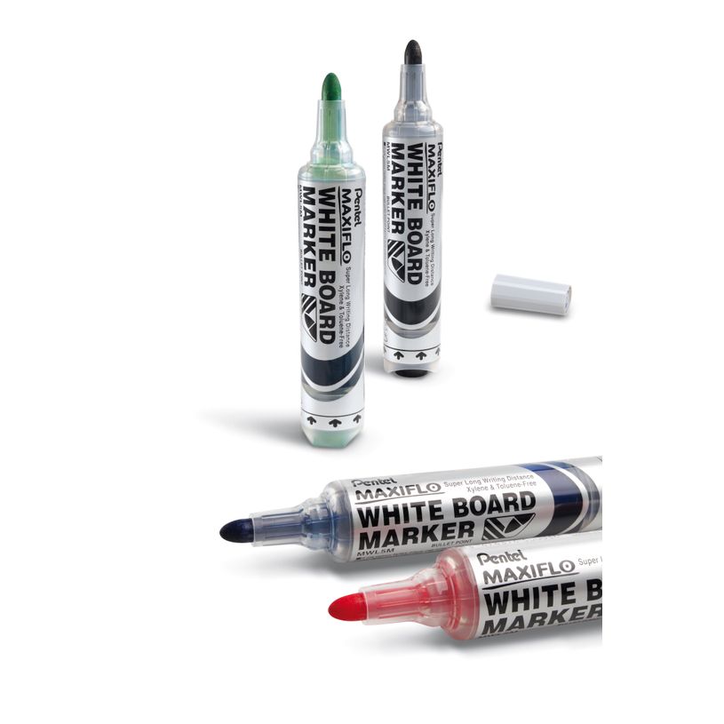 5902894016073-Pentel MAXIFLO - Brosse magnétique et 4 Marqueurs MAXIFLO - pointe ogive large - couleurs -P_79418441_2-1