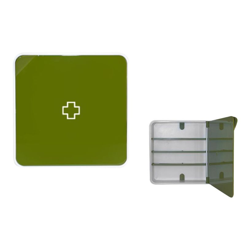 3660141947830-Armoire à pharmacie MultiBox - 32 x 32 x 7 cm - 4 étagères - vert-P_79420020_2-1