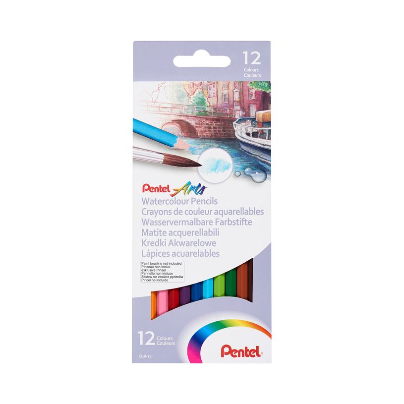0884851024213-Pentel Arts - Boite de 12 crayons de couleurs aquarellables CB9-12U-P_79421535_1-0