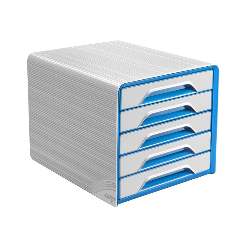 3462159010618-CEP Gloss - Module de classement 5 tiroirs - blanc/bleu-P_79428608_1-0