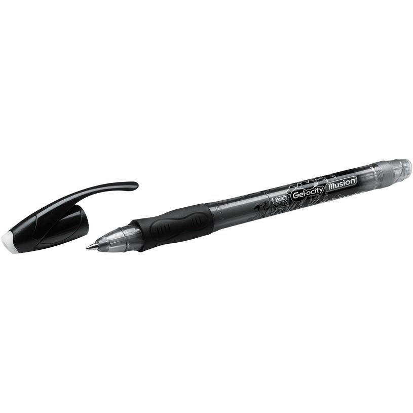 3086123460126-Bic Gelocity Illusion - Pack de 12 rollers effaçables - 0,7 mm - noir-P_79429697_5-1