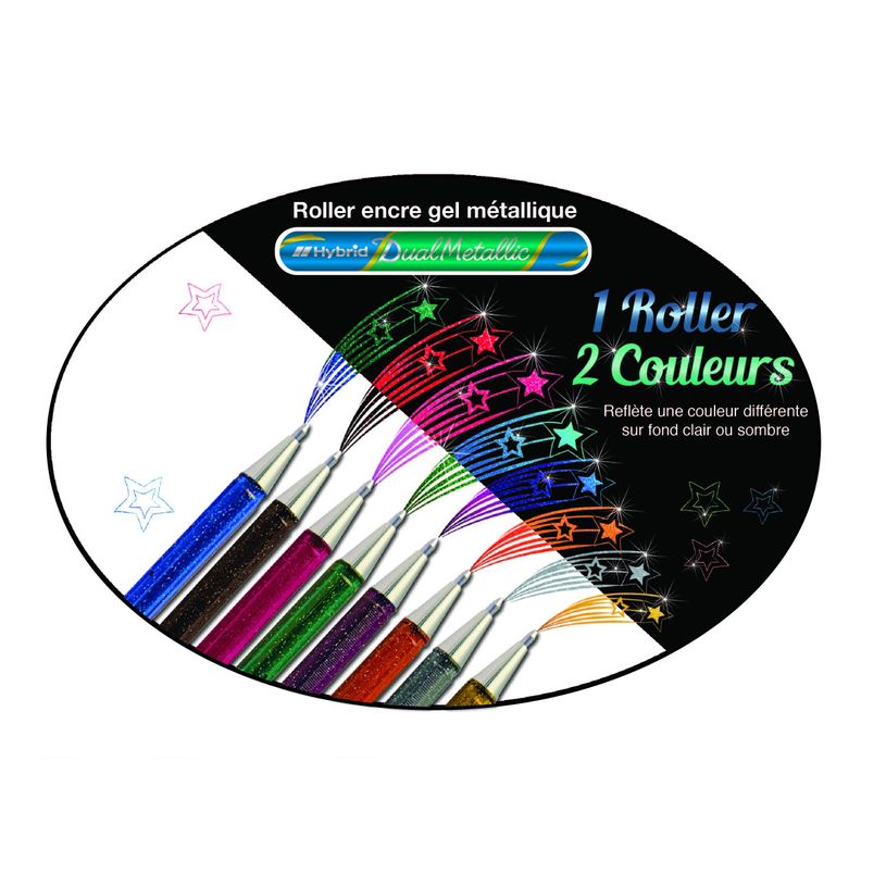 0884851024541-Pentel - Roller encre metallique pailletée - 1 mm - noir/rouge-P_79430032_3-2