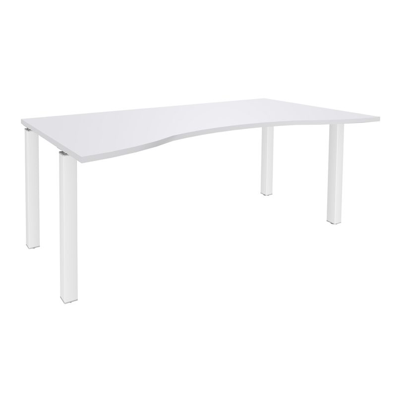 3253310165281-Bureau vague symétrique EXPRIM - L180 cm - Plateau Blanc perle - Pieds blanc-P_79432409_1-0