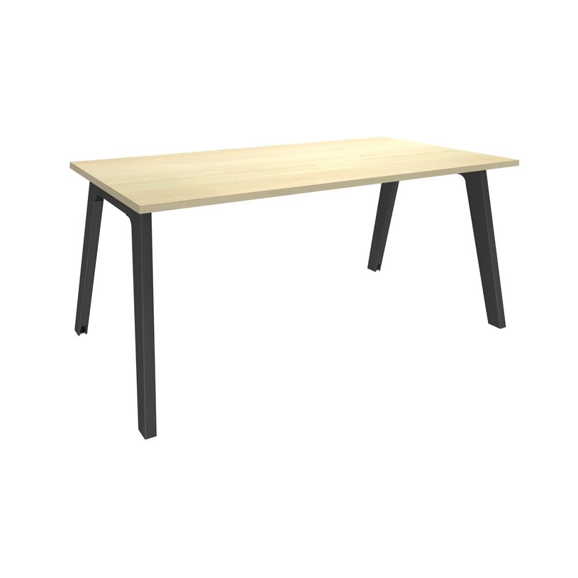 3253310161924-Bureau simple STEELY - L120 cm - Pieds carbone - plateau imitation Erable-P_79432473_1-0