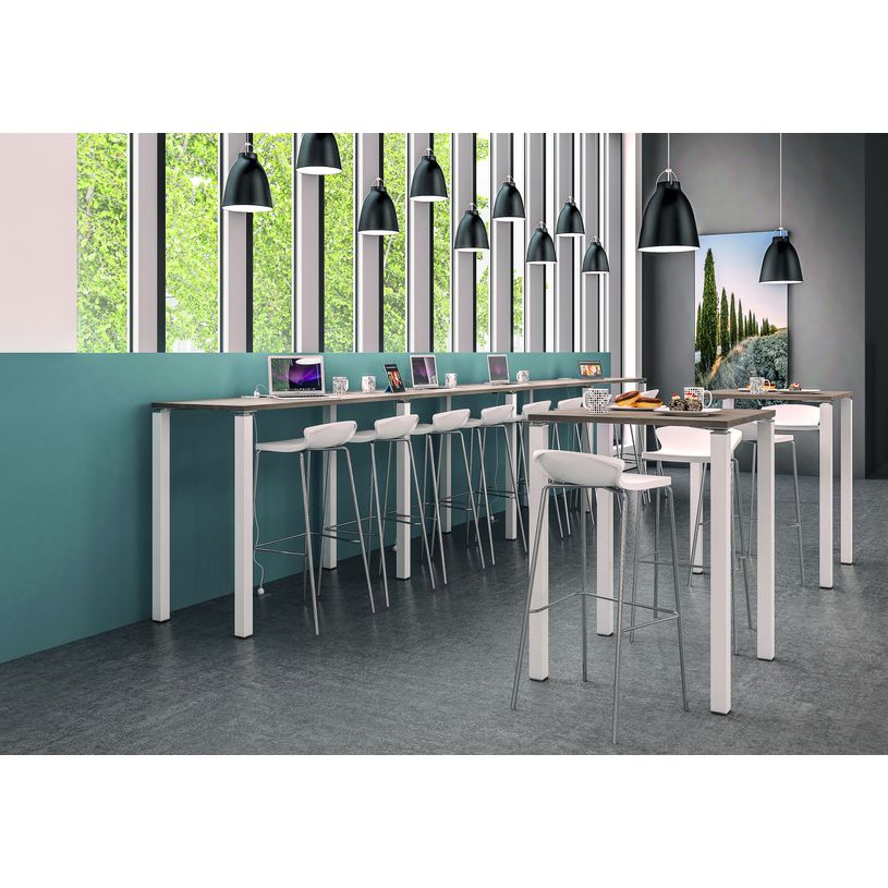 3253310166578-Table Lounge 4 pieds - L140xH105xP80 cm - Pied carbone - plateau imitation chêne gris-P_79432851_2-1
