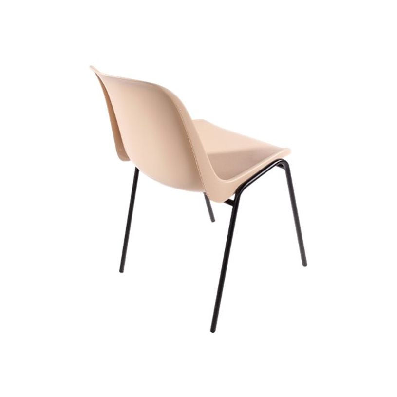 3701338800474-Chaise CHARLOTTE - pieds noirs avec accroches - coque M1 (non feu) - beige-P_79433421_2-1