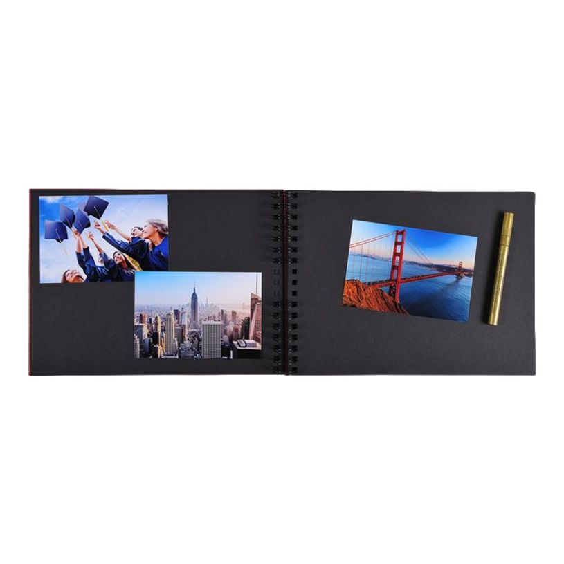 3031630164531-Exacompta Life - Album photo à spîrales 32 x 22 cm - 50 pages noires - rouge-P_79436306_3-2