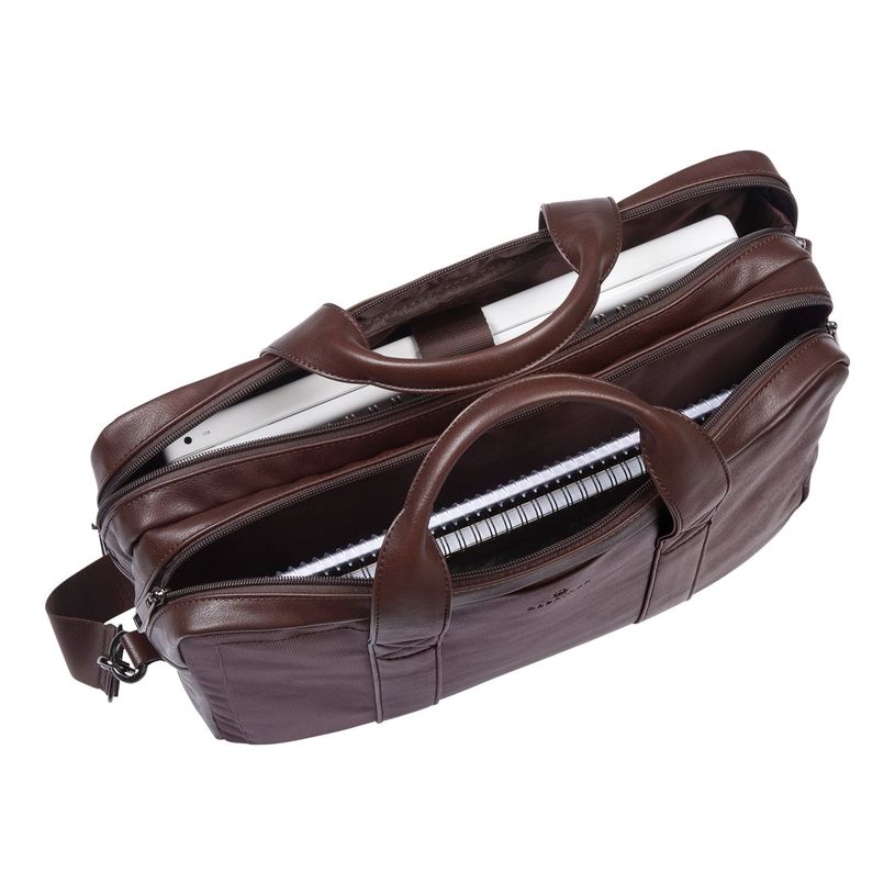 3108723210434-Oberthur Oregon - Cartable rigide 2 compartiments - pour ordinateur portable 15,6" - marron-P_79437636_1-3