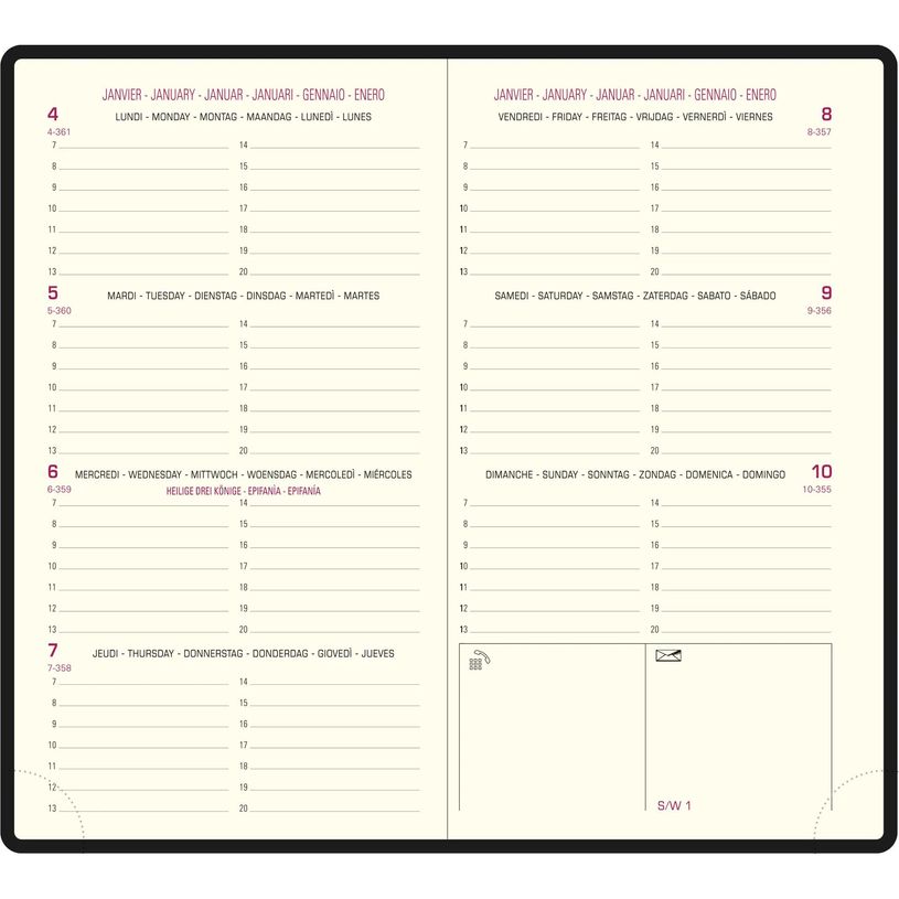 3660942065467-Agenda de poche Amélie Eurotime 16 - 1 semaine sur 2 pages - 8,5 x 16 cm - disponible dans différentes cou--3