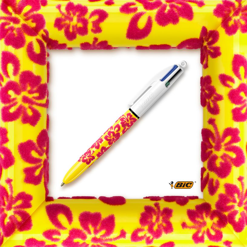 3086123542532-BIC 4 Couleurs Velours - 12 Stylos à bille 4 couleurs - corps assortis motif jungle-P_79438268_9-8