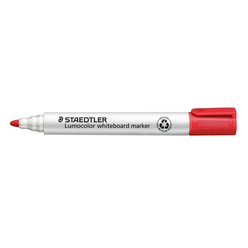 4007817328866-STAEDTLER LUMOCOLOR 351 - Pack de 10 marqueurs effaçables - pointe ogive - rouge-P_79439899_1-0