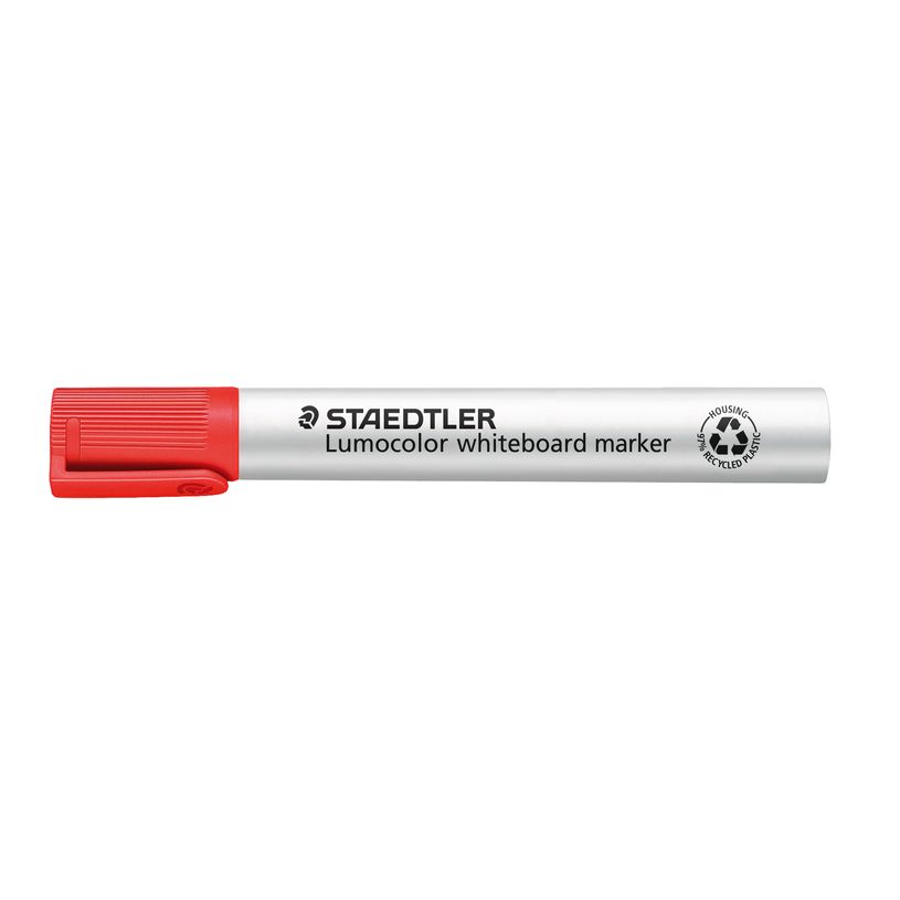 4007817328866-STAEDTLER LUMOCOLOR 351 - Pack de 10 marqueurs effaçables - pointe ogive - rouge-P_79439899_2-1