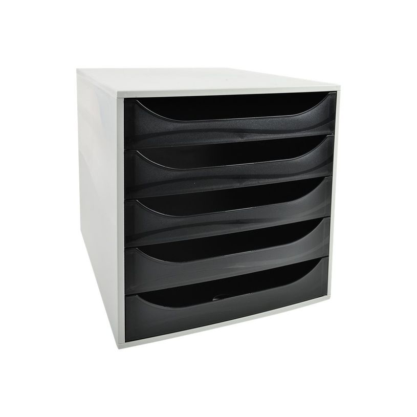 9002493423688-Exacompta Ecobox - Module de classement 5 tiroirs - gris/noir-P_79445314_2-1