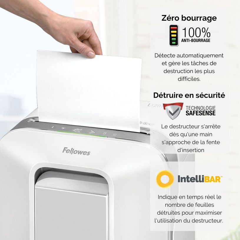 0043859751525-Fellowes Powershred LX201 - destructeur de documents coupe croisée microparticules - 12 feuilles -P_79445440_9-5