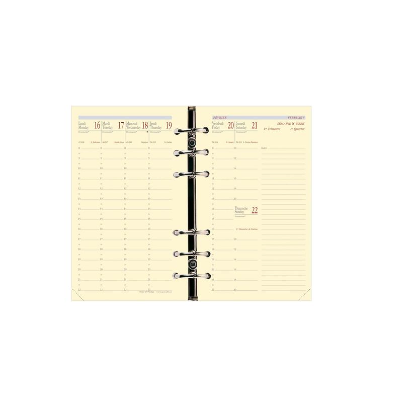 3371010119165-Recharge pour organiseur Timer 17 Prestige - 1 semaine sur 2 pages - 10 x 17 cm - papier ivoire - Quo V--0