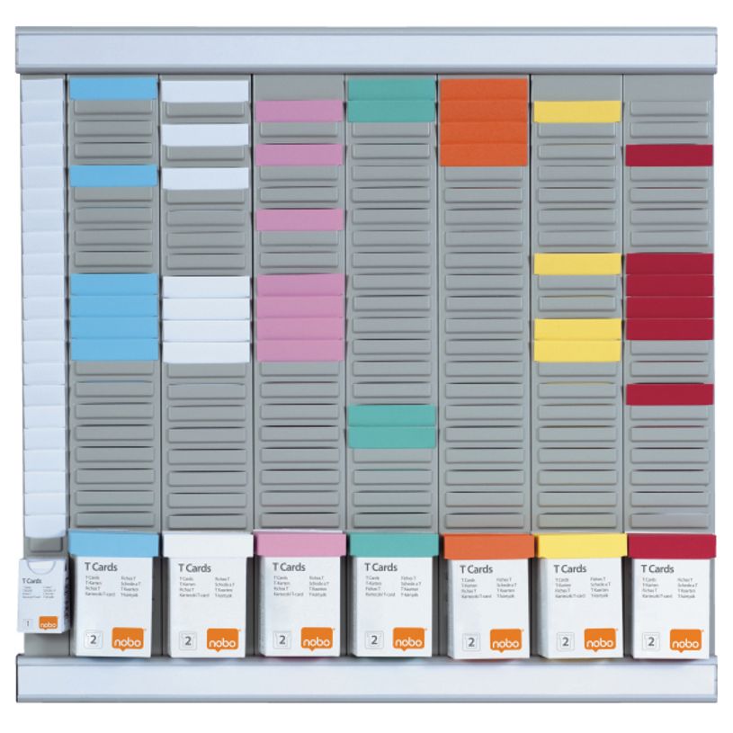 3147330052624-Nobo - Planning hebdomadaire à fiches T - 7 colonnes - 48 x 48 cm-P_999991043_4-0