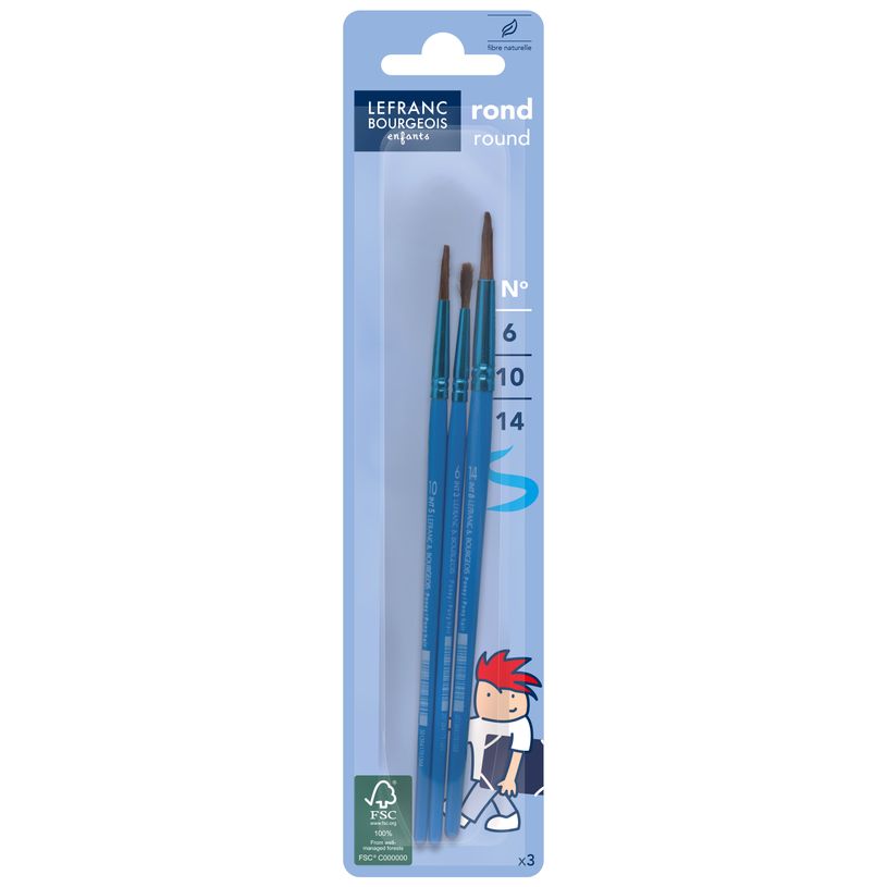 3013648074231-Lefranc Bourgeois - Pack de 3 - Pinceaux ronds - N° 6, 10, 14-P_99999371_2-0